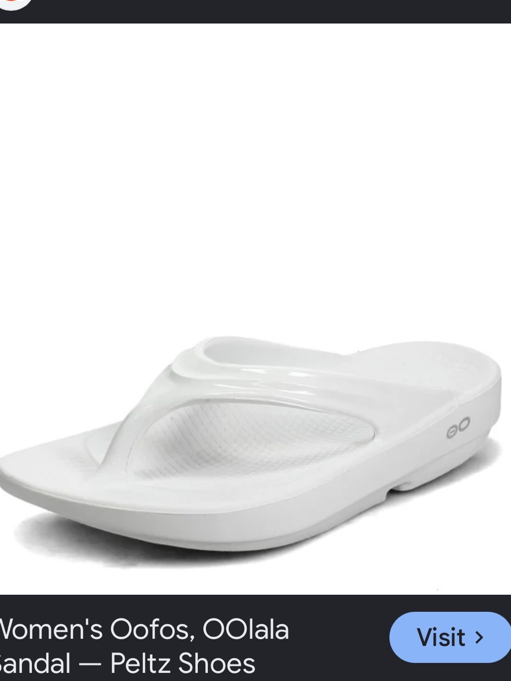 Oofos  Ooh La La  White Super Comfy Foam Sole Recovery Athletic Thong Sandals 8